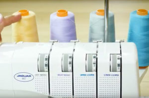 How to thread an overlocker machine