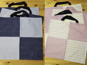 Amanda Oldridge's bags were produced on her trusty Janome sewing machine