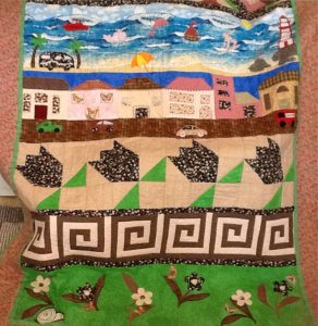 Rita Mills strippy quilt was created on her Janome, supplied by GUR Sewing Machines