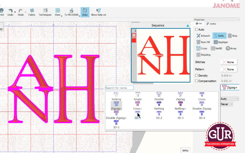 Sewing tutorial using the 3D effect with a font or a monogram