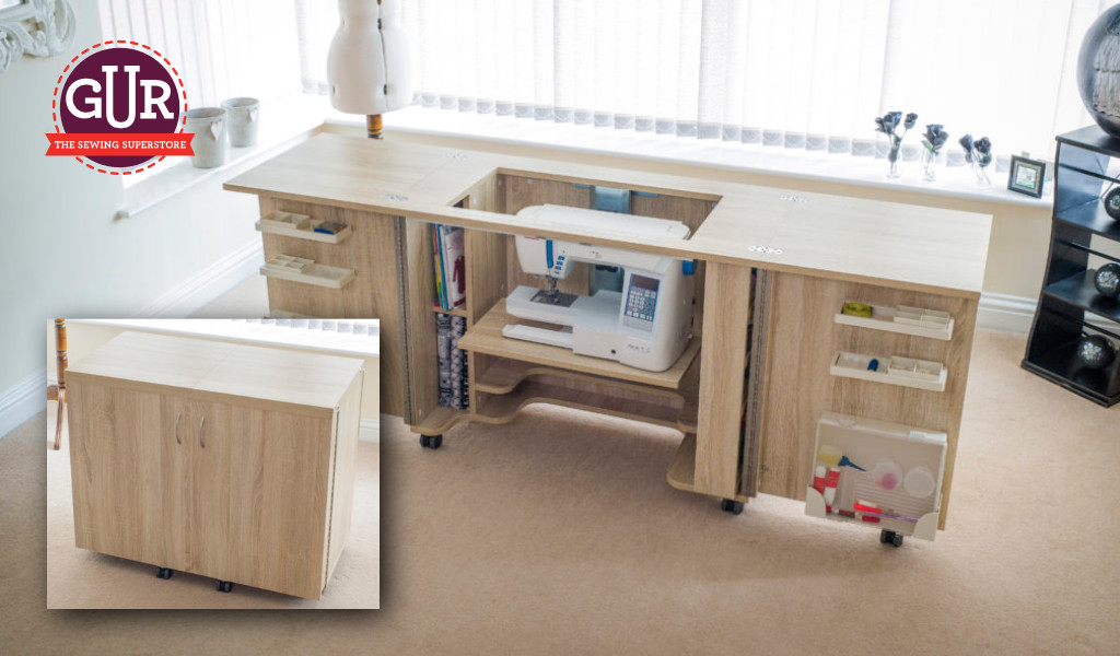 Shut the doors and it hides your machine away in a beautiful cabinet. No one would ever know!