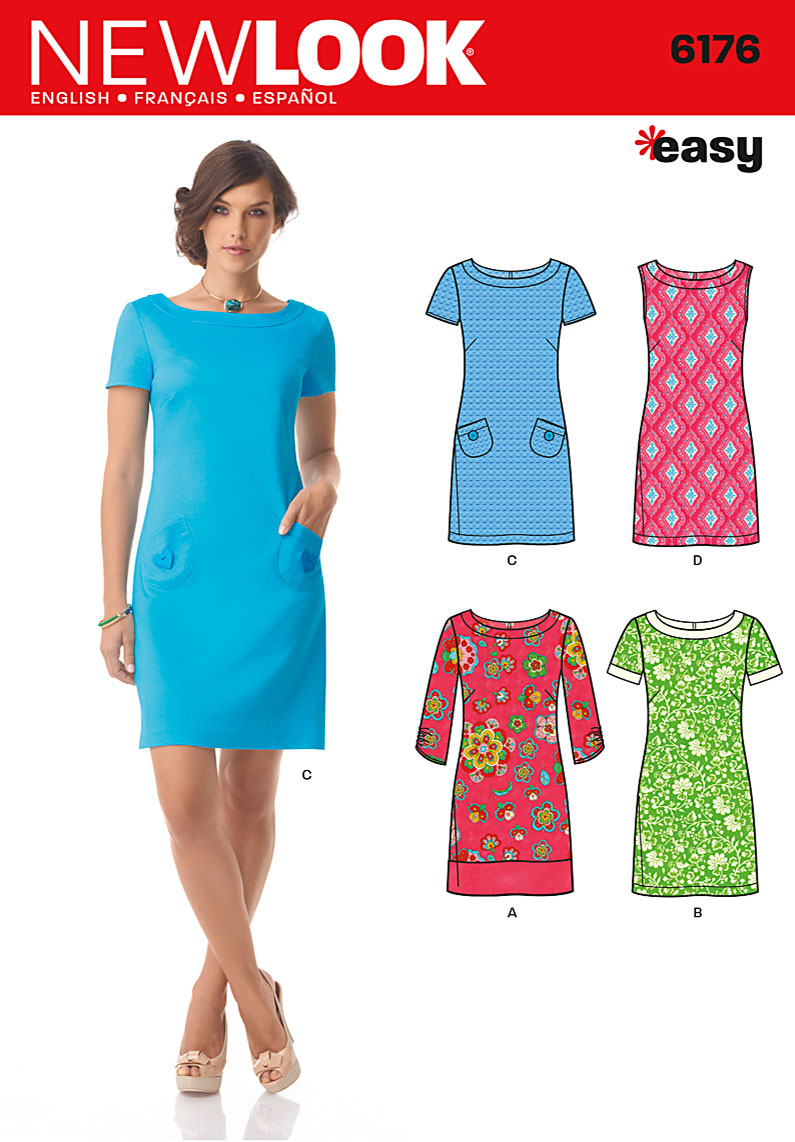 New Look U06176A | Misses Dress with Sleeve Variations | Size A (8-10-12-14-16-18) | Sewing Pattern