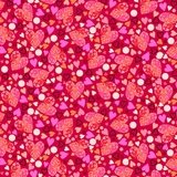 All My Love Packed Hearts on Red Fabric