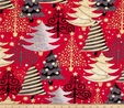 All That Glitters Metallic Christmas Trees on Red Fabric  3