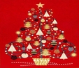 All That Glitters Red Metallic Christmas Trees Fabric Panel  2