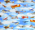 Aviator Planes on Sky Fabric 
