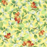 Belle Multi Flower & Leaf on Sunlight Fabric