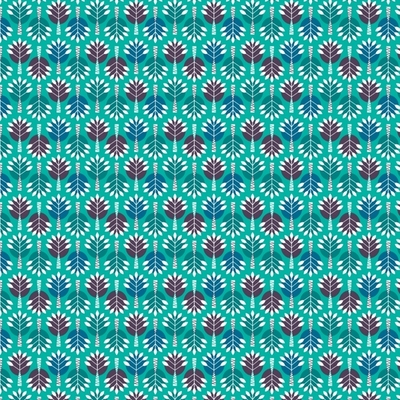 Birds of Paradise Fan in Turquoise Fabric