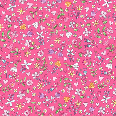 Bitty Blooms Pink Fabric