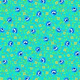 Bliss Multi Floral & Dot on Turquoise Fabric