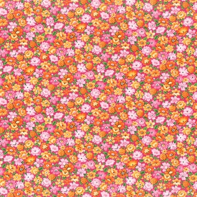 Bliss Multi Packed Floral on Dark Pink Fabric