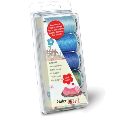 Blue & Green Cotton Thread Pack 300m 5pk