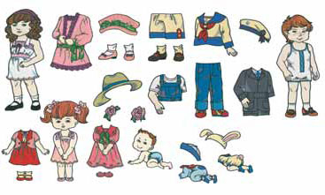 machine embroidery paper dolls