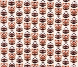 Brown Retro Owls on Cream Fabric Quilting & Patchwork