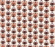 Brown Retro Owls on Cream Fabric