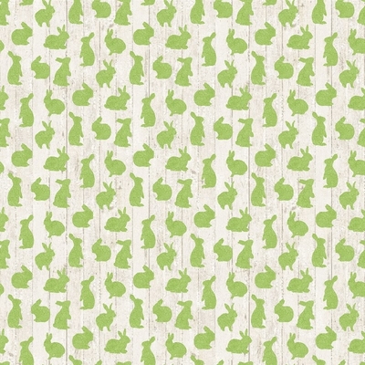bunny love crackle green bunnies on beige fabric