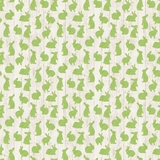 Bunny Love Crackle Green Bunnies on Beige Fabric