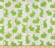 Bunny Love Crackle Green Bunnies on Beige Fabric  2