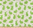 Bunny Love Crackle Green Bunnies on Beige Fabric  2