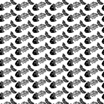 cats meow packed fish bones white fabric