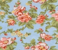 Classic Floral on Light Blue Fabric For Craft & Bag Making  2