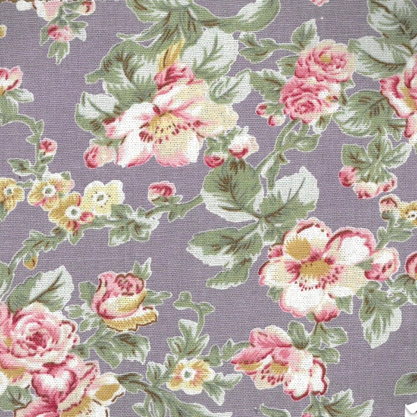 Classic Floral on Lilac Fabric For Craft & Bag Making Fabric