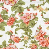 Classic Floral on White Fabric For Craft & Bag Making