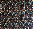 Conservatory Digital Birds Multi on Navy Fabric