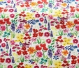 Conservatory Digital Blooms Multi on White Fabric Quilting & Patchwork