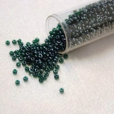 Dark Green Washable Seed Beads 9 mm