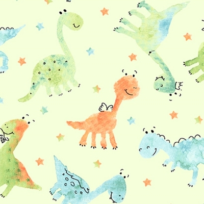 dino-mite baby dinosaurs on pale green fabric