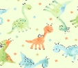 Dino-Mite Baby Dinosaurs on Pale Green Fabric