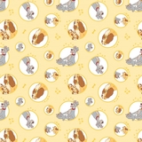 Disney Lady & the Tramp Family on Yellow Fabric