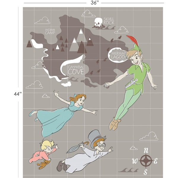 Disney Peter Pan In Grey Fabric Panel 