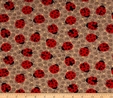 Esme Ladybugs on Light Brown Fabric  2