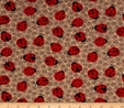 Esme Ladybugs on Light Brown Fabric Quilting & Patchwork 2