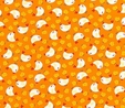 Farm Chickens on Orange Fabric  2