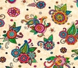 Fiorella Multi Tossed Floral on Cream Fabric Quilting & Patchwork