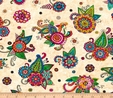 Fiorella Multi Tossed Floral on Cream Fabric Quilting & Patchwork 2