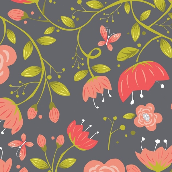Floral in Iron Fabric - Haberdashery Online Floral in Iron Fabric - Haberdashery Online