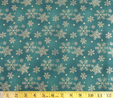 Green & Gold Snowflakes Fabric 1 Metre  2