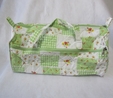 Patchwork Green Floral Knit Craft Bag 