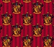 Harry Potter Gryffindor House on Red Fabric 