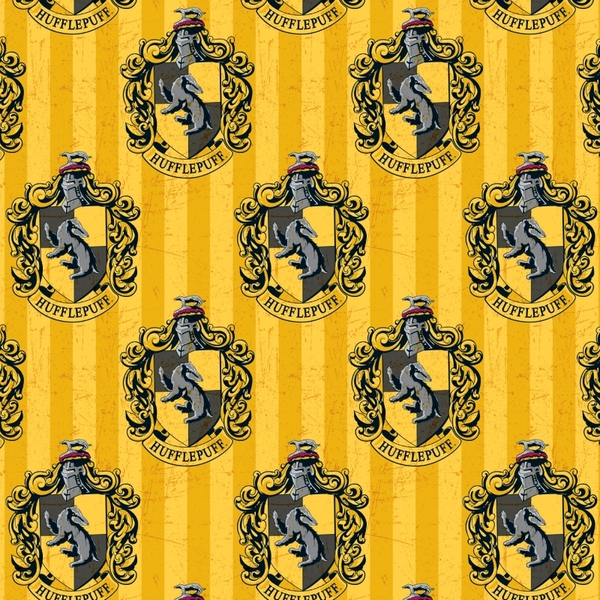 Harry Potter Hufflepuff House on Yellow Fabric Crafting