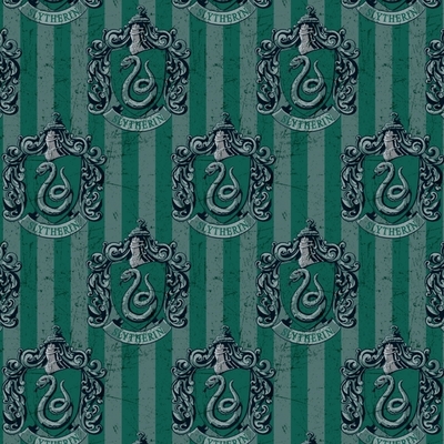 Harry Potter Slytherin House on Green Fabric
