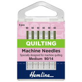 Hemline Sewing Machine Needles: Quilting: Size 90/14: 6 Pieces