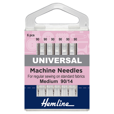 hemline sewing machine needles: universal: medium/heavy 90/14: 6 pieces