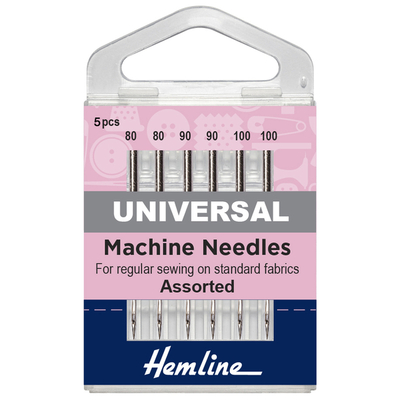 Hemline Sewing Machine Needles: Universal: Mixed Heavy: 6 Pieces