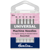 Hemline Sewing Machine Needles: Universal: Mixed Heavy: 6 Pieces