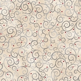 Holiday Elegance Cream Scroll Fabric
